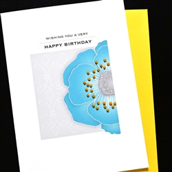 Birthday  " Blue Poppy "  BD752 Greeting Card