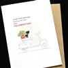 Birthday  " Cat & Scooter "  BD754 Greeting Card