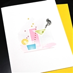 Blanks " Flamingo & Drinks "  BLK105 Greeting Card