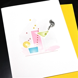 Blanks " Flamingo & Drinks "  BLK105 Greeting Card