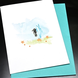 Blanks " Seahorse "  BLK112 Greeting Card