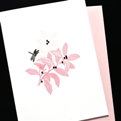 Blanks " Dragon Fly / Pink  "  BLK135  Greeting Card
