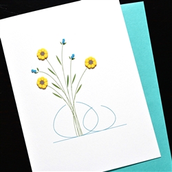 Blanks " yellow flowers  "  BLK136  Greeting Card