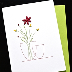 Blanks " Burgundy Flower  "  BLK138  Greeting Card