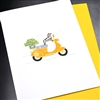 Blanks " Yellow Scooter "  BLK96 Greeting Card