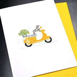Blanks " Yellow Scooter "  BLK96 Greeting Card