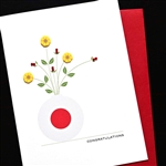 Congratulations " 3 Yellow Flowers "  CG37 Greeting Card