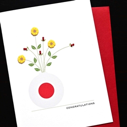 Congratulations " 3 Yellow Flowers "  CG37 Greeting Card