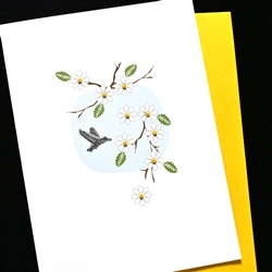 Easter  " Hummingbird  "  ES/BLK01 Greeting Card