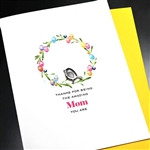 Easter  "  Bird & Wreath "  ES90 Greeting Card