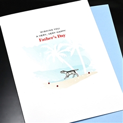 Father' Day  " Dog On Beach "  FD144 Greeting Card