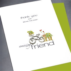 Friendship " Bicycle, Amazing Friend "  FR131 Greeting Card