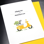 Friendship " Cat & Scooter "  FR176 Greeting Card