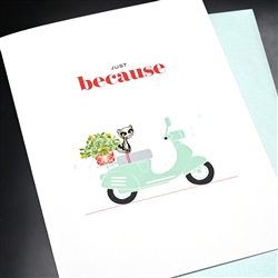 Friendship " Cat & Scooter "  FR181 Greeting Card