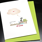 Thinking Of You " Thinking Cat "  FR202 Greeting Card
