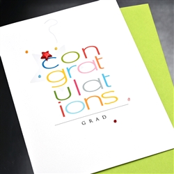 Graduation  " Red Star "  GD19 Greeting Card