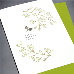 Get Well  " Dragon Fly & Branches "  GW51 Greeting Card