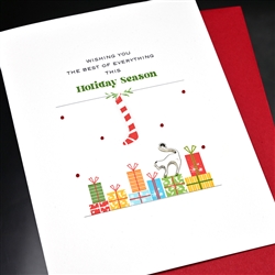 Christmas " Holiday Stocking "  HD158 Greeting Card