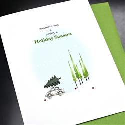 Christmas " Tree & Car "  HD159 Greeting Card