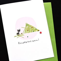 Holiday " Cat & Tree "  HD243 Greeting Card