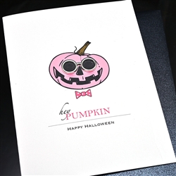 Halloween " Pink Pumpkin "  HW68 Greeting Card