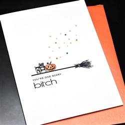 Halloween " Scary Bitch "  HW72 Greeting Card