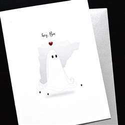 Halloween " Red Heart "  HW75 Greeting Card