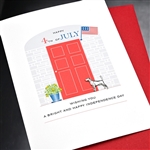 4th Of July  " Dog & Door "  IN18 Greeting Card
