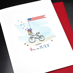 4th Of July  " Bicycle "  IN21 Greeting Card