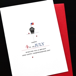 4th Of July  " Cup Cake & Flag "  IN24 Greeting Card