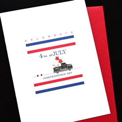 4th Of July  " Truck & Stars "  IN26 Greeting Card