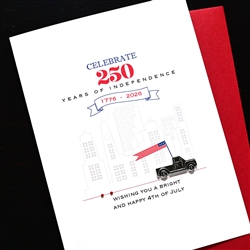 4th Of July  " Truck & Flag "  IN28 Greeting Card
