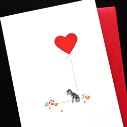 Love  " Dog & Heart "  LVBLK01 Greeting Card