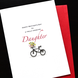 Mother's Day  " Daughter - Bicycle "  MD252 Greeting Card