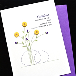 Mother's Day  " Grandma / Yellow Flowers "  MD274 Greeting Card