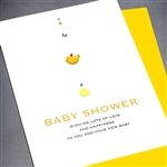 New Baby  " Baby Shower Yellow Bird "  NB42 Greeting Card
