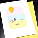 New Baby " Elephant / Girl "  NB74 Greeting Card