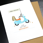 Retirement  " Dachshund & Scooter "  RT13 Greeting Card