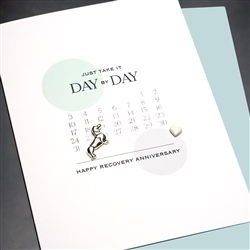 Sobriety Anniversary  " Day By Day "  SA04 Greeting Card