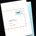 Birthday  " From San Diego, Jet Plane "  SDBD13 Greeting Card