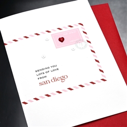 Birthday  " Red Heart "  SDLV04 Greeting Card