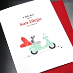 Birthday  " Cat & Scooter "  SDLV07 Greeting Card