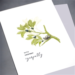 Sympathy  " Silver Bird, Green Branch"  SY07 Greeting Card