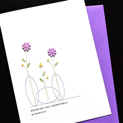 Sympathy  " 2 Flowers  "  SY86 Greeting Card