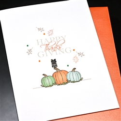 Thanksgiving  " Owl & Pumpkins "  TH85 Greeting Card