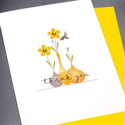 Thank You  " Yellow Flowers "  TY107 Greeting Card