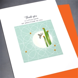 Thank You  " Bee & Cactus "  TY117 Greeting Card