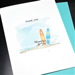 Thank You  " Dog & Surf Board "  TY154 Greeting Card
