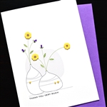 Thank You  " Yellow Flowers "  TY187 Greeting Card