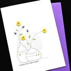 Thank You  " Yellow Flowers "  TY187 Greeting Card